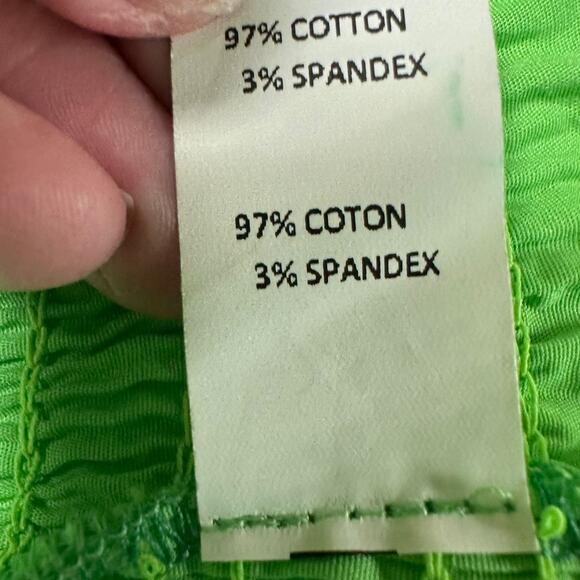 Ramy Brook Bright Green Smocked Flutter Sleeve Crop Top XS Boho Chic Festival - Picture 9 of 9